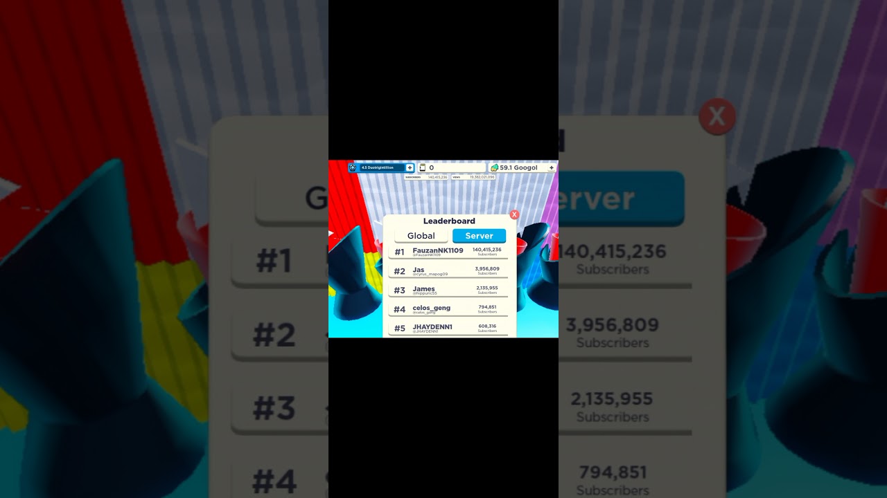 We hit 140 Million subscribers in YouTube Simulator X Roblox #youtubesimulatorx #roblox #shorts