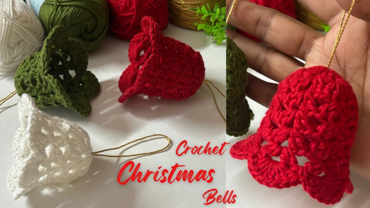 🎄✨ Easy Crochet Christmas Bell Ornaments for Beginners | DIY Crochet Decoration & Gift Ideas 🎅🎁