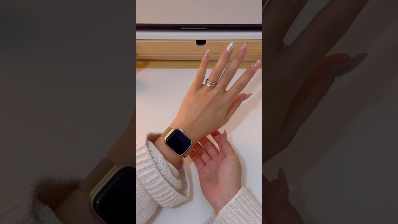 Apple Watch Series 9- Starlight with Gold Milanese Loop [mini-unboxing] #applewatchseries9 #41mm