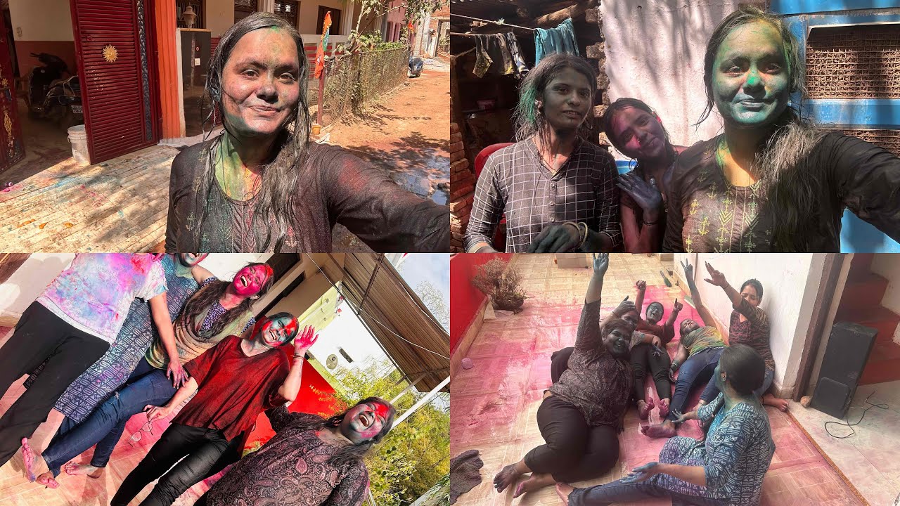 Holi celebration 🎉 🥳❤️❤️