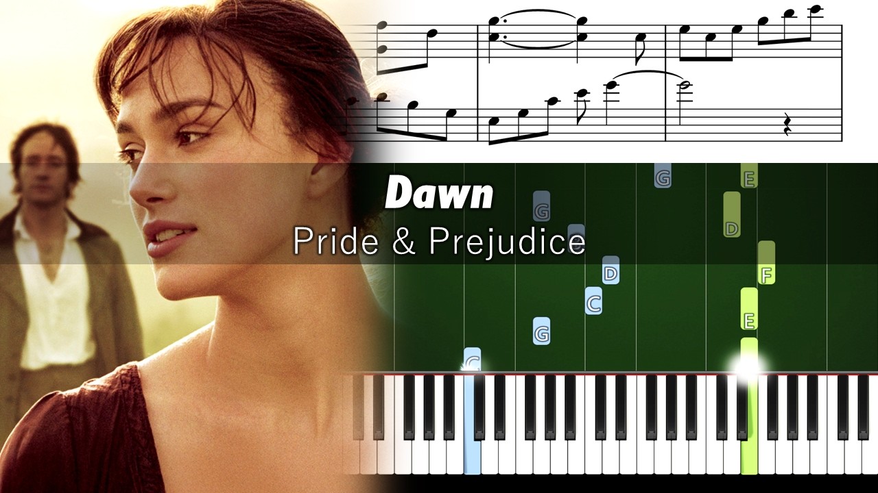 Pride and Prejudice - Dawn - Piano Tutorial with Sheet Music