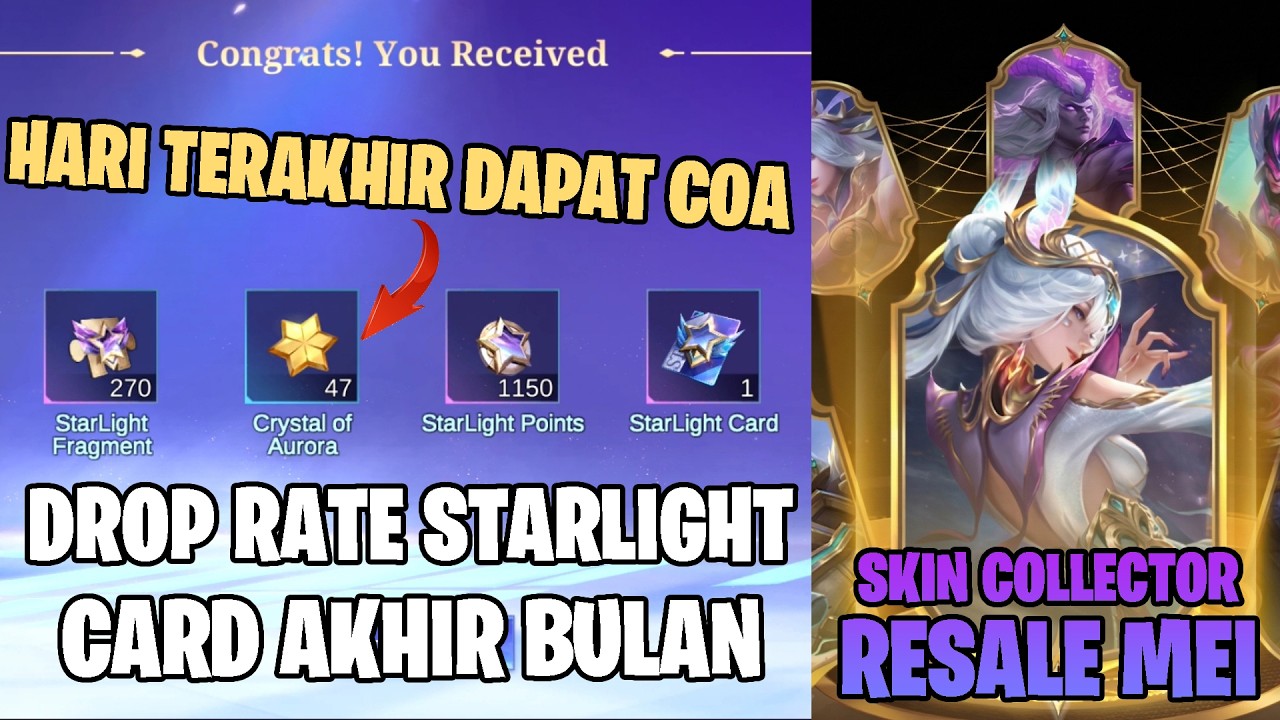 KITA TEST DROP RATE GACHA STARLIGHT CARD AKHIR BULAN + BOCORAN SKIN COLLECTOR RESALE MEI