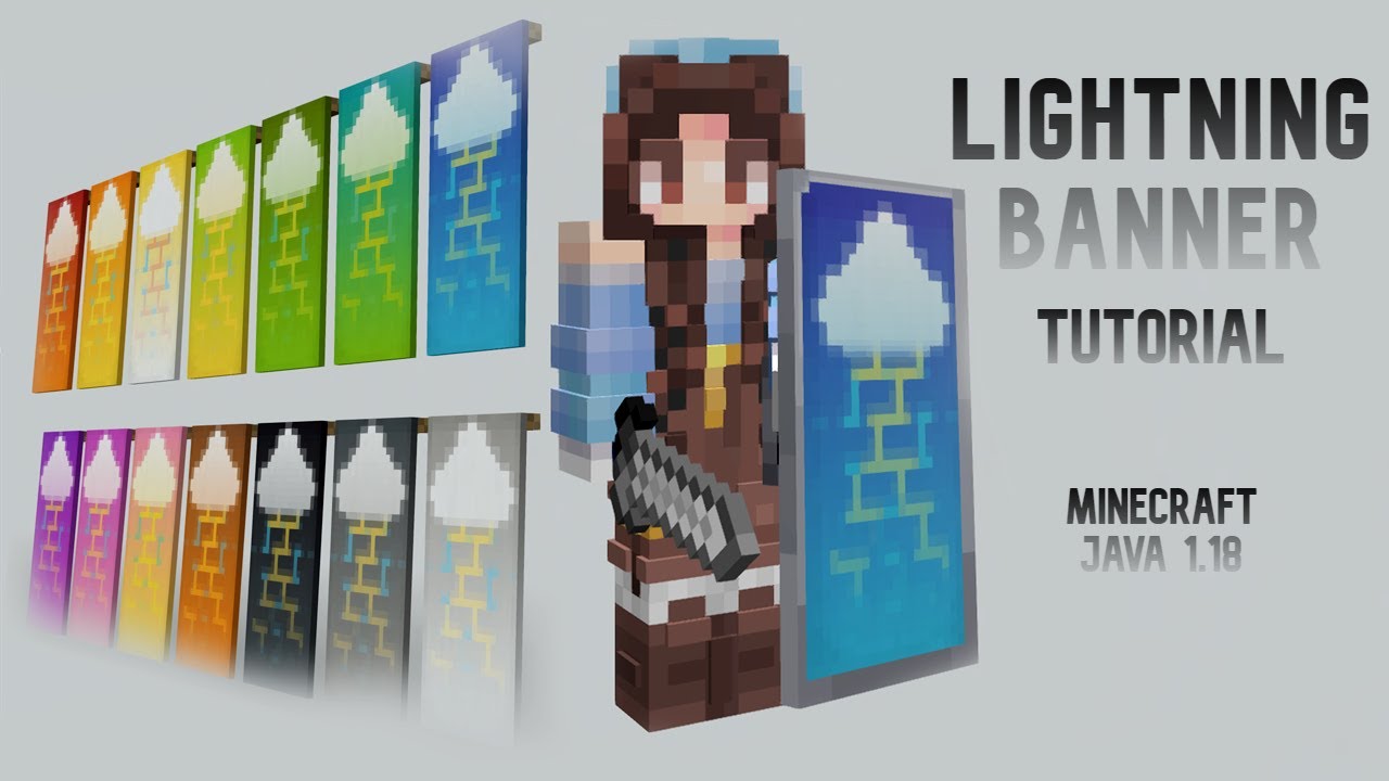 Minecraft Tutorial: How to make a LIGHTNING CLOUD banner!