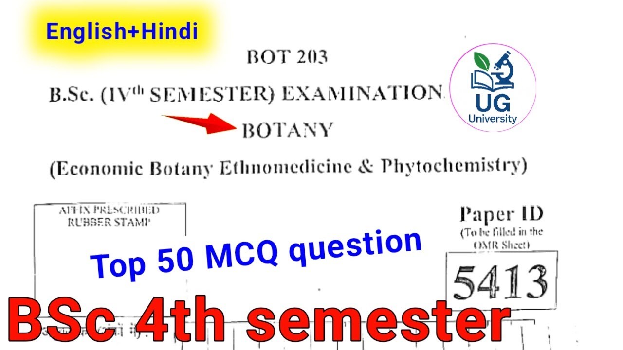 BSc 4th Semester Botany MCQ | PYQ Questions | Economic Botany, Ethnomedicine & Phytochemistry 