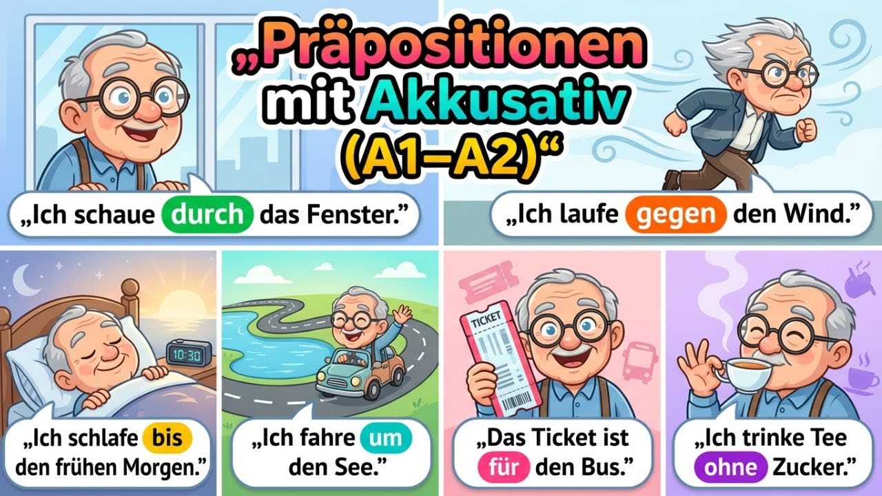 German Akkusativ Made Easy 😍 | durch, für, gegen, ohne, um, bis