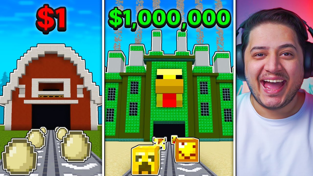 حظيرة من 1$ الى 1,000,000$ في 24 ساعة في ماين كرافت ! 🔥😱