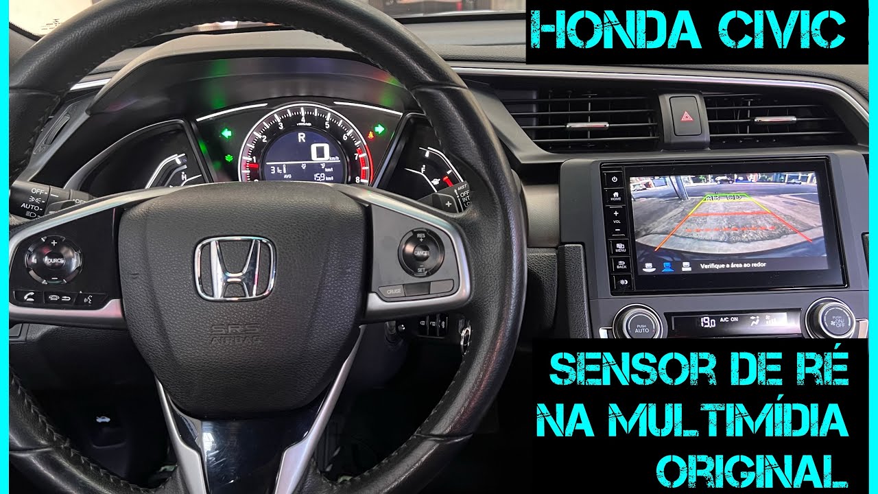 HONDA CIVIC G10, sensor de r&eacute; na multim&iacute;dia original com bip sonoro e pontos embutidos