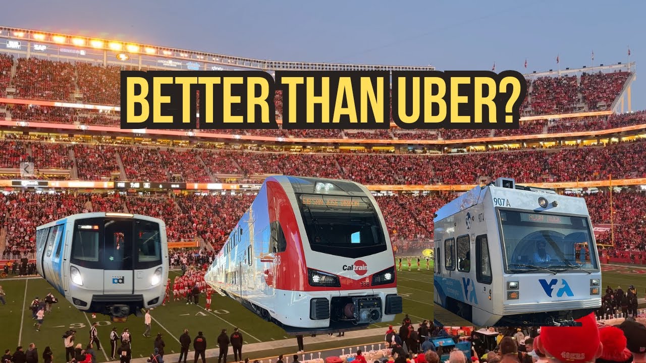 Как добраться до стадиона Levi's Stadium из аэропорта Сан-Франциско на общественном транспорте.