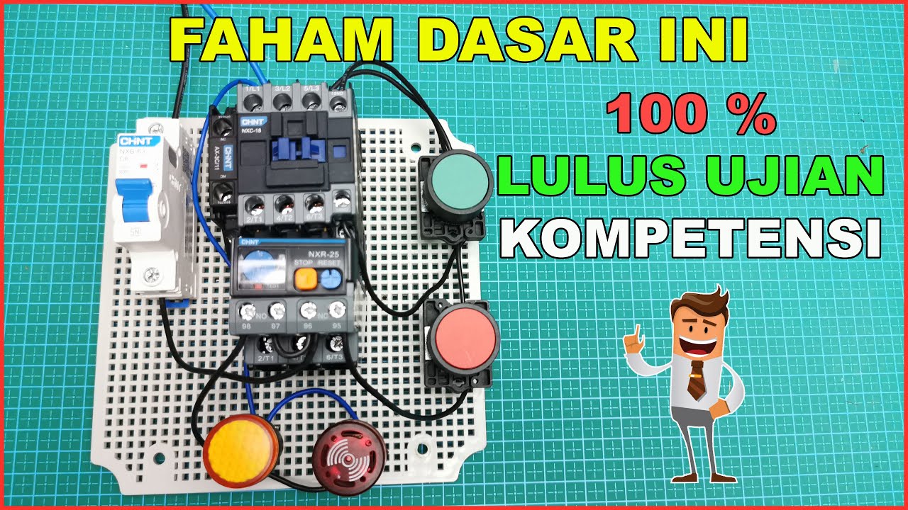 CARA PASANG KONTAKTOR - OVERLOAD DAN BUZZER ALARM