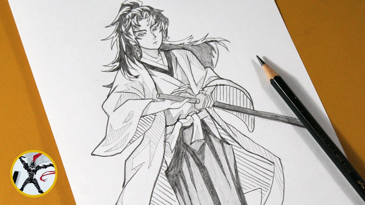 How to Draw Yoriichi Full Body Step by Step – Easy Demon Slayer Drawing Tutorial