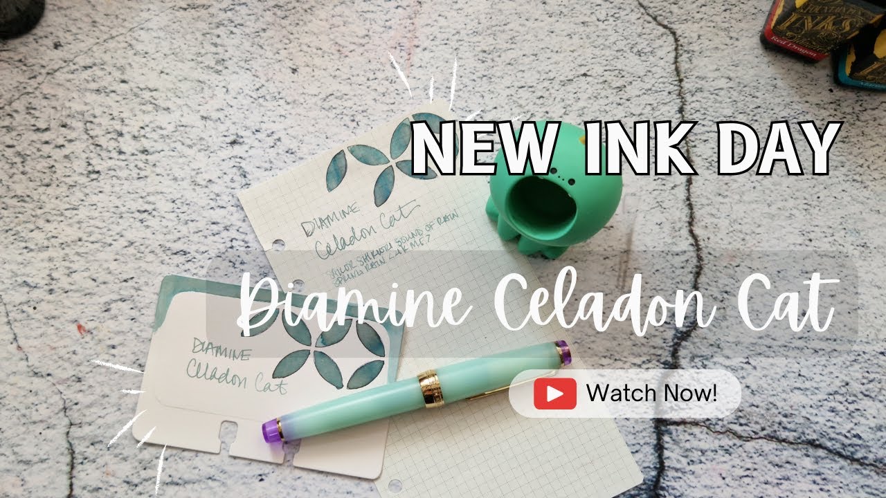 New Ink Day - Diamine Celadon Cat