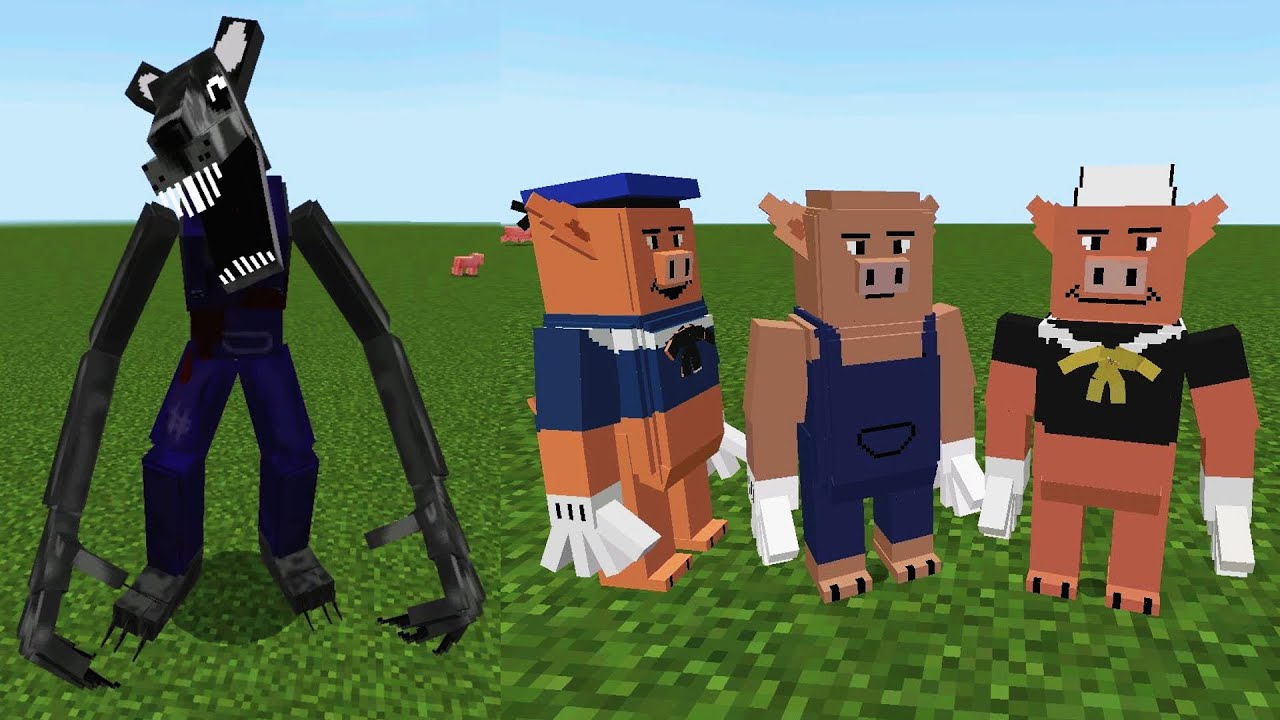 The Three Little Pigs Analog Horror addon in Minecraft PE