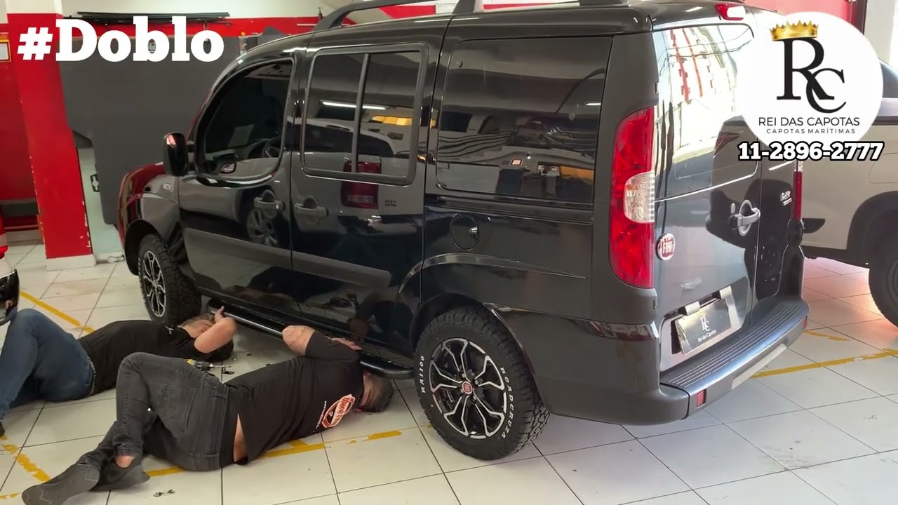 FIAT DOBLO Instalamos os Estribos Laterais Kit de Milhas com Leds Tomada USB ​⁠@reidascapotas2268