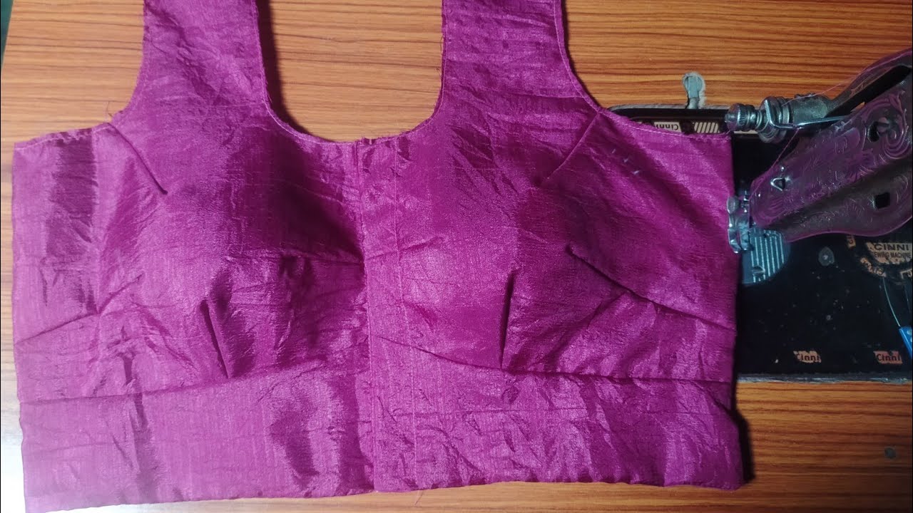 4 tuks belt blouse cutting and stitching!36