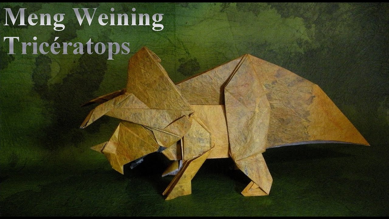 TIME-LAPSE Origami - Tricératops de Meng Weining (Triceratops)