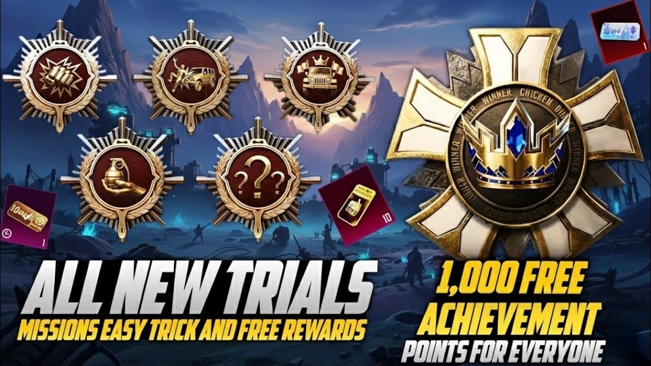 How to Complete New Trial Missions 😱 | Get 1,000 Achievement Points FREE | PUBGM