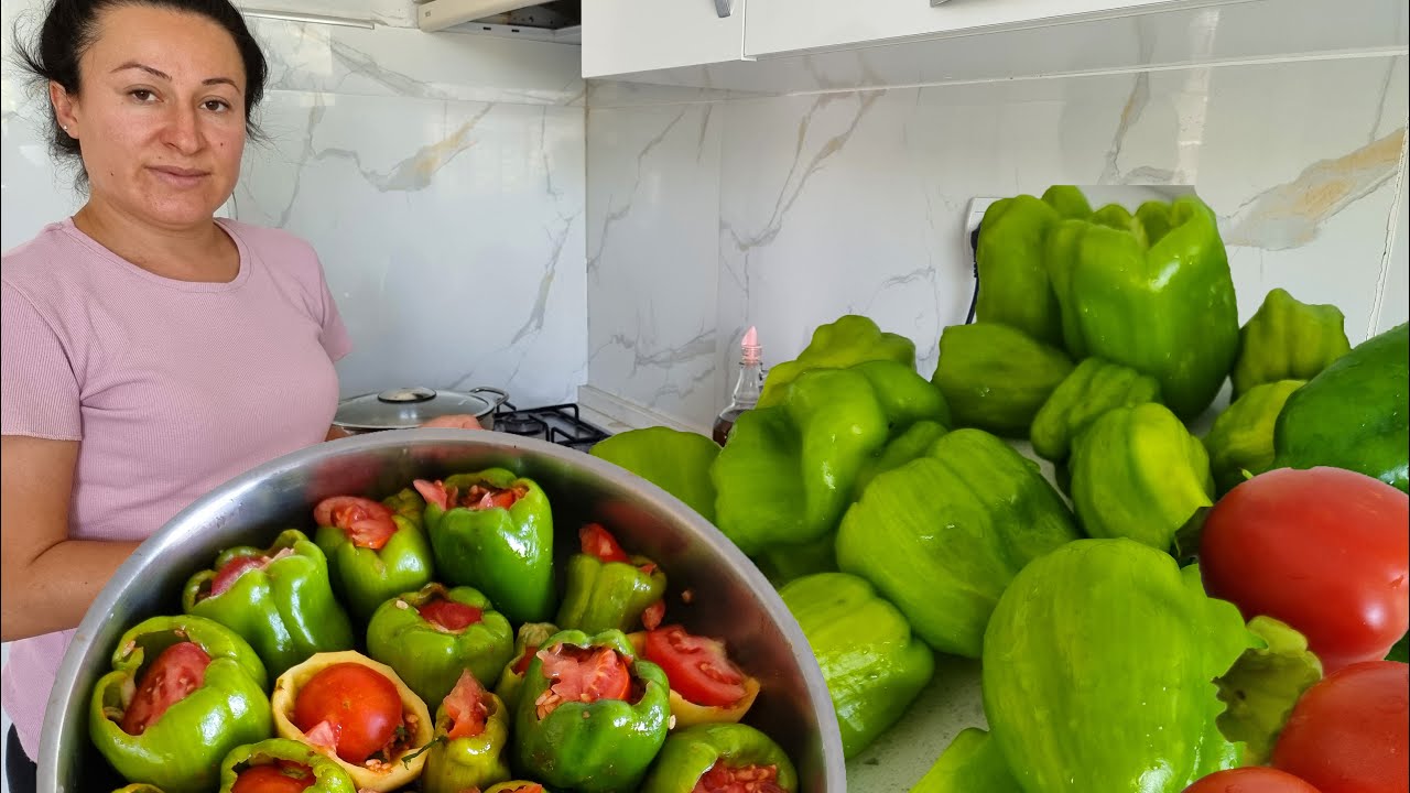 BAHÇEMİZDEN DOLMA BİBER YEMEĞİ NEFİS ELİF TEN
