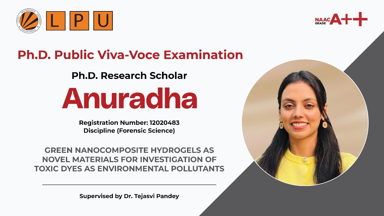 Ph.D. Viva Voce of Anuradha, discipline of Forensic Science