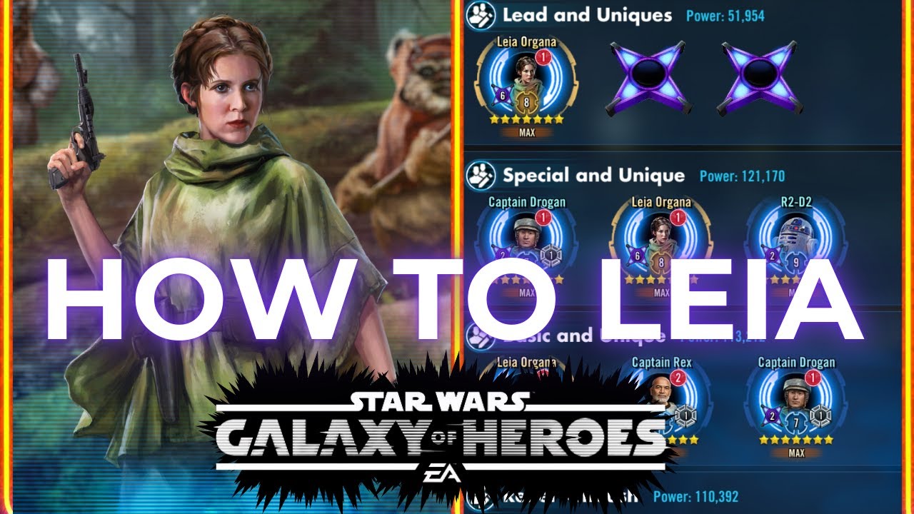 How to Zeta, Mod, Omicron & Use Leia in SWGOH (CHECK PINNED COMMENT)