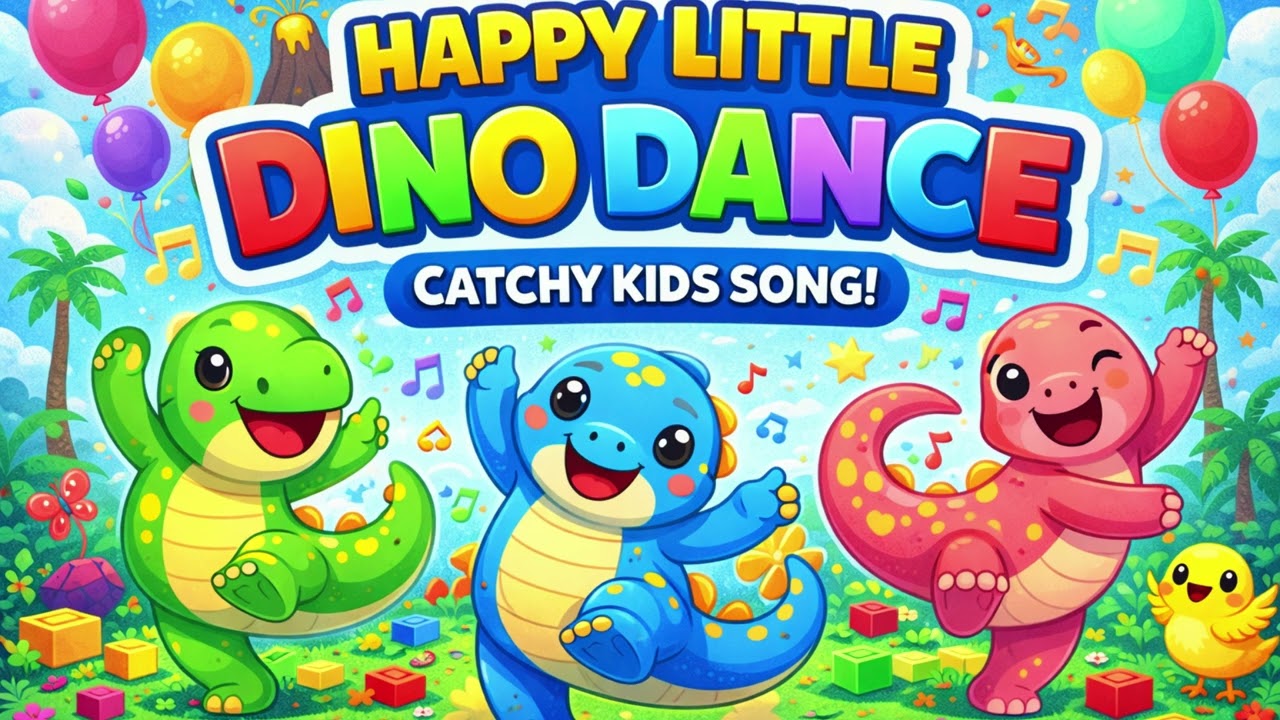 🎶 Happy Little Dino Dance | Jump, Clap & Stomp Kids Song 🦖
