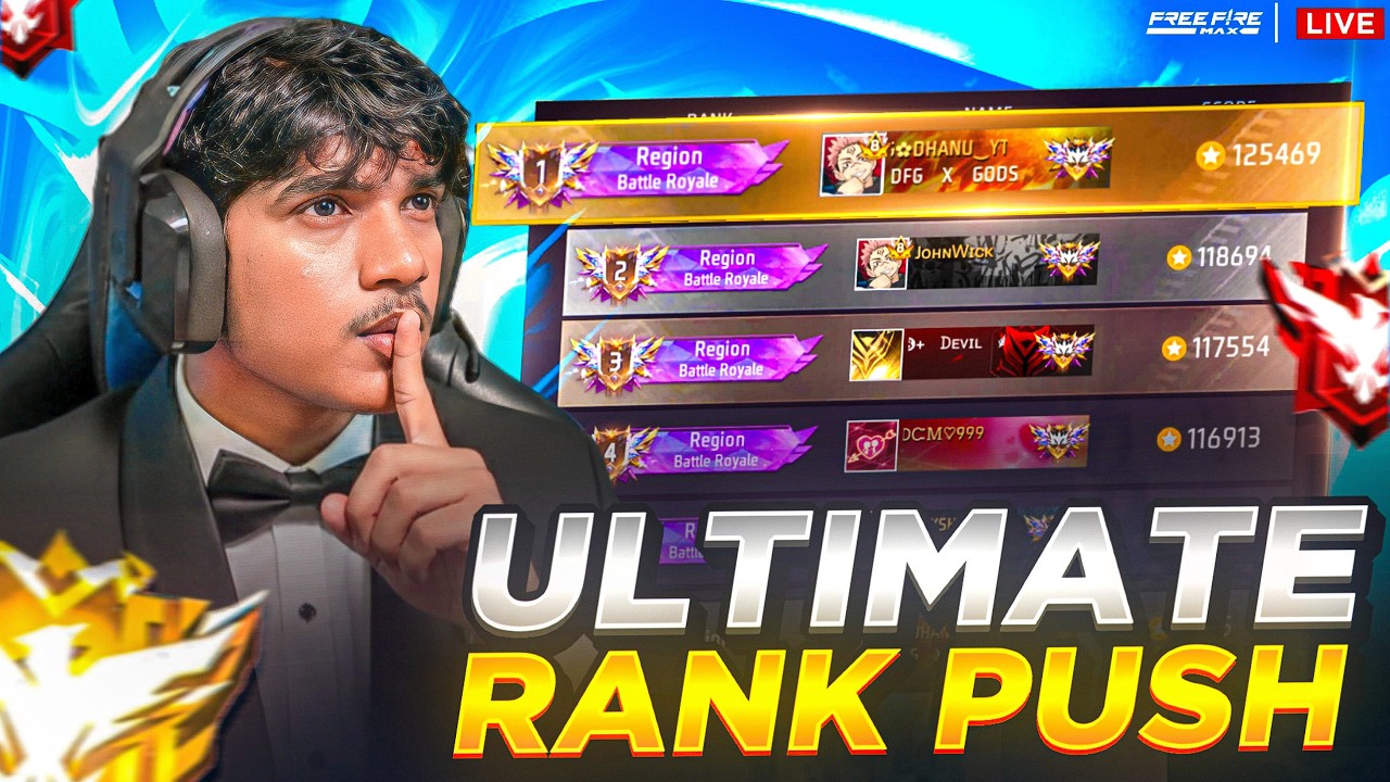 🔥 Ultimate Grandmaster Live Rank Push Free Fire Telugu | Dhanush FF Gamer | Telugu Gaming Live #dfg