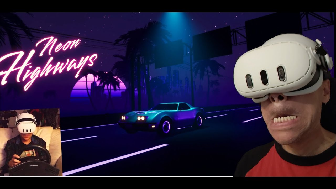 Neon Highways UEVR - VR Rock Lenses, Oculus Meta Quest 3, Thrustmaster T80, Sub-pac