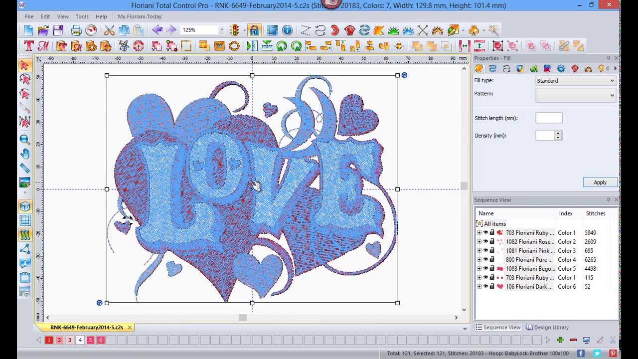 Split Designs with Floriani Total Control Professional