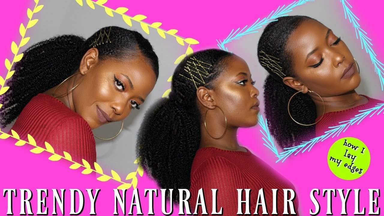 4C NATURAL HAIRSTYLE | How I lay my edges & I dyed my hergivenhair! Did it hold up?? | kandidkinks
