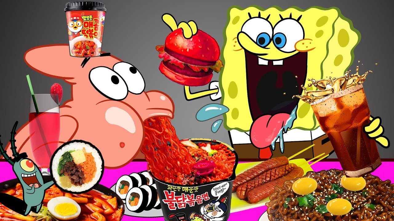 SPONGEBOB Vs Patrick MUKBANG ANIMATION COMPLETE EDITION | SLIME CAT