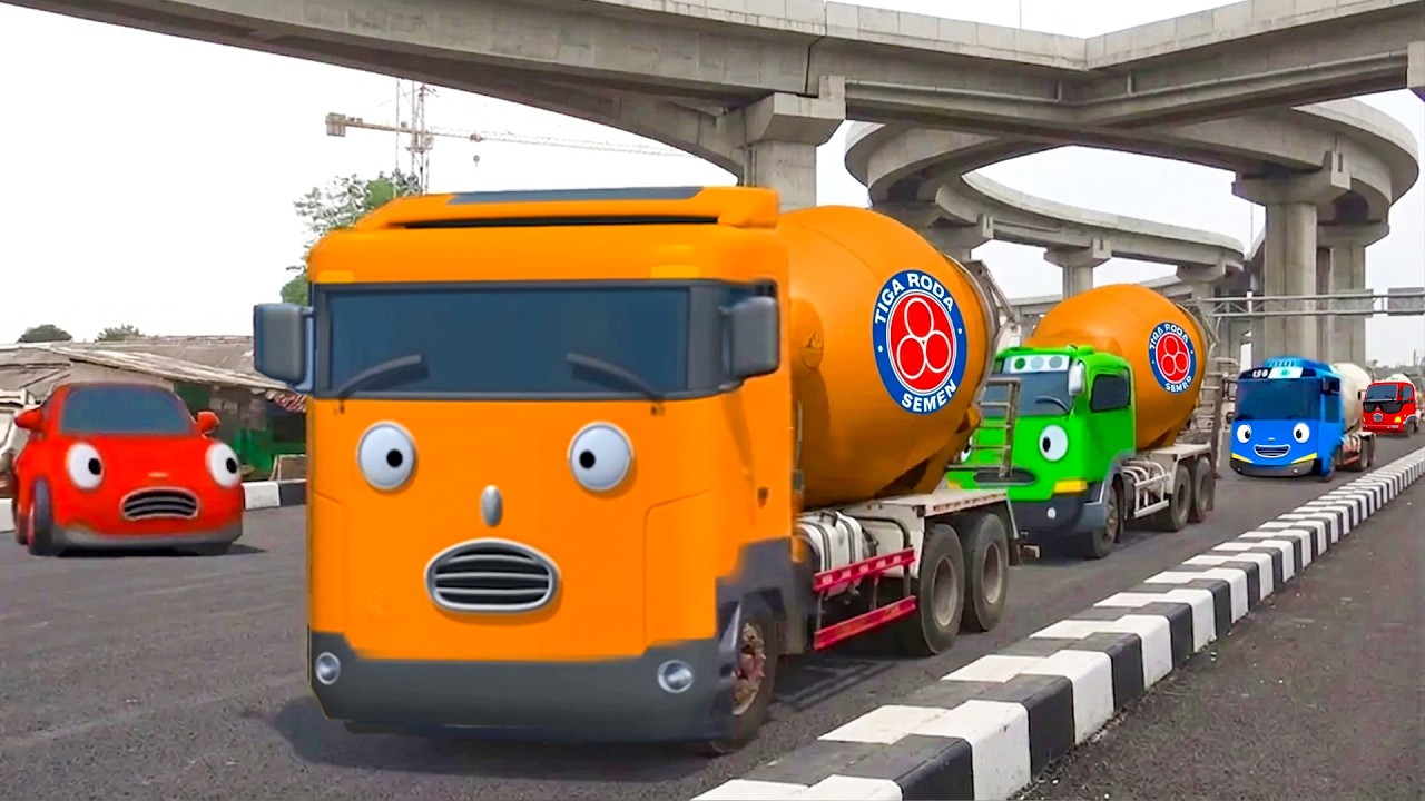 Wow💯 Ada Truk Kontainer Besar, Truk Molen, Truk Army, Bus Telolet Mirip Tayo Dan Teman Temannya 🚒🚍🚚