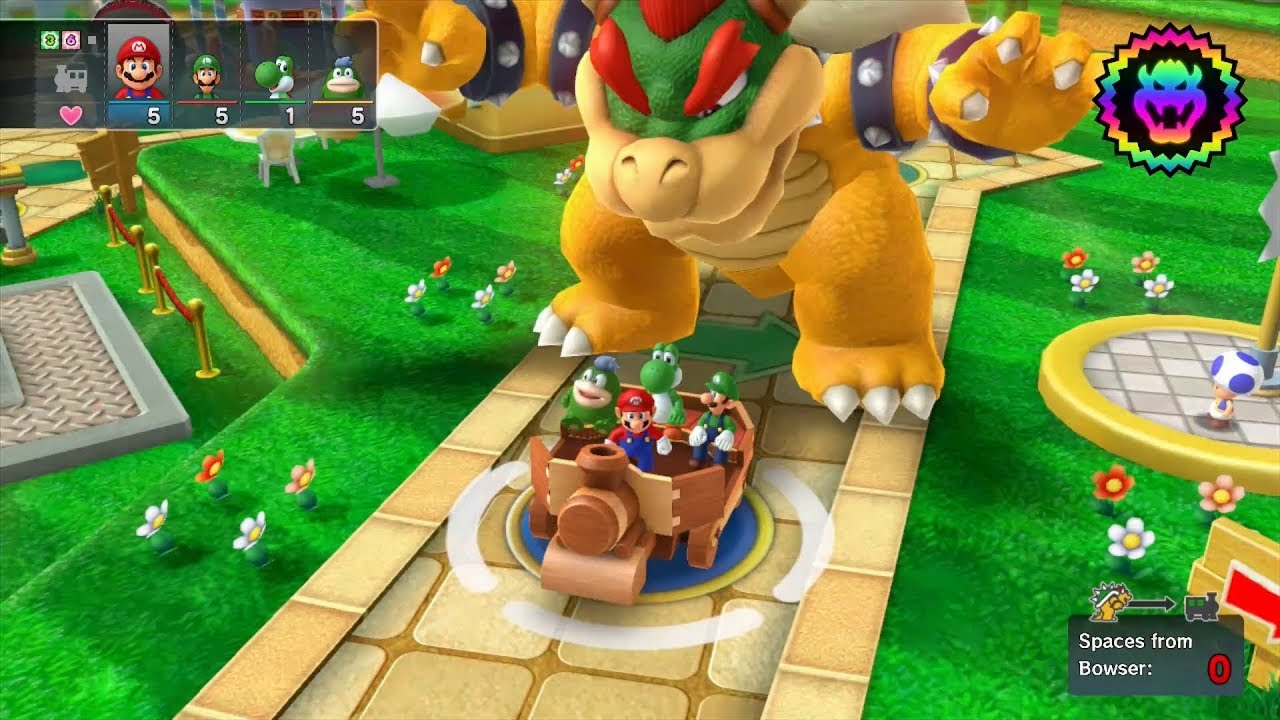 Mario Party 10 Bowser Party #77 Mario, Luigi, Yoshi, Spike Mushroom Park Master Difficulty