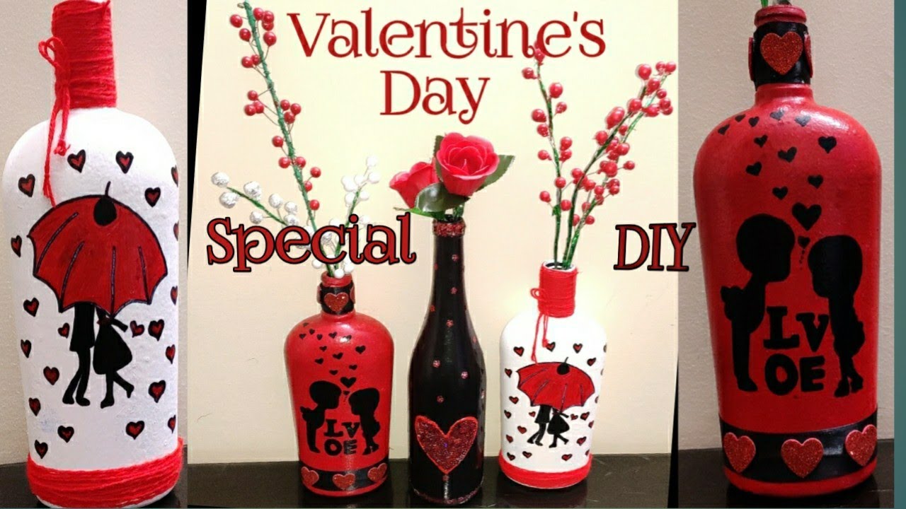 3 DIY projects for Valentine's day| Wedding Anniversary| Room Decor Idea| bottle art