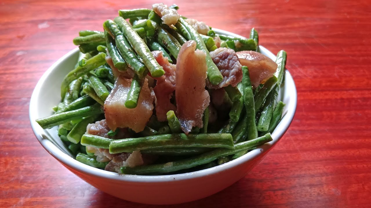 សម្លរស្រុកស្រែឆាសាច់ជ្រូកជាមួយសណ្ដែកគួ #cooking