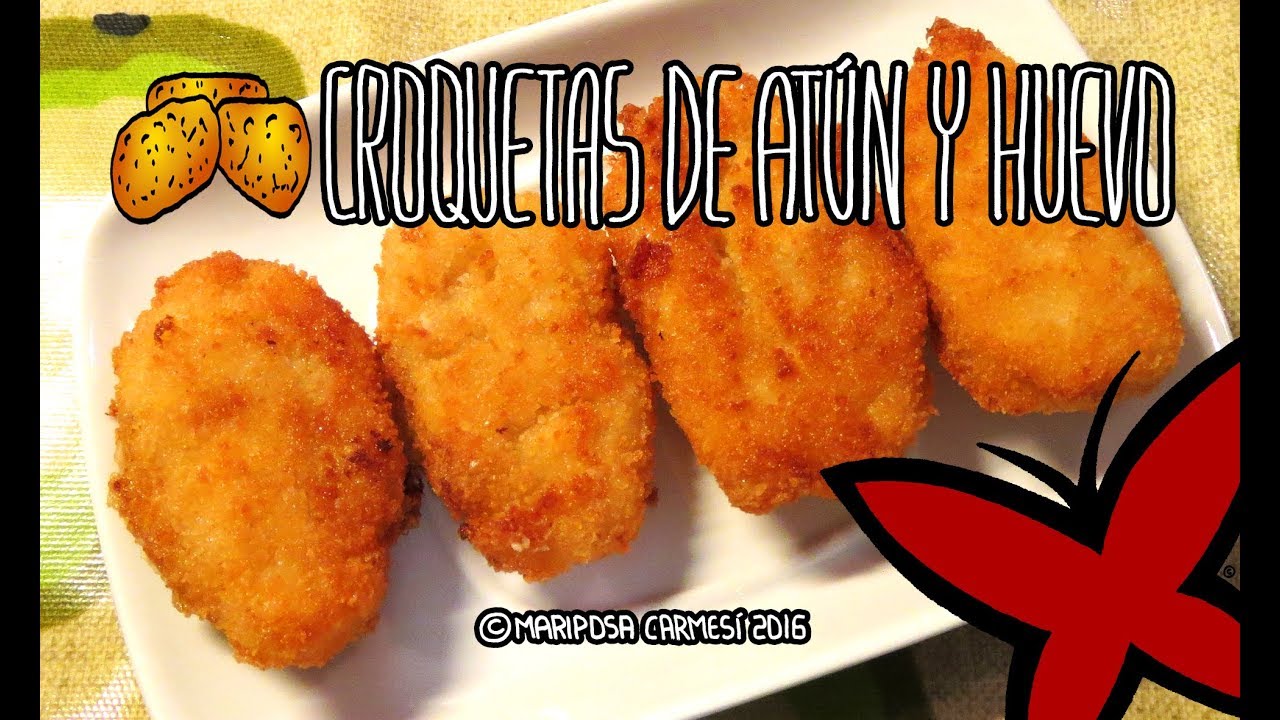COMO HACER CROQUETAS DE ATUN Y HUEVO FÁCIL SENCILLO Y RÁPIDO - COMIDAS | MARIPOSA CARMESÍ
