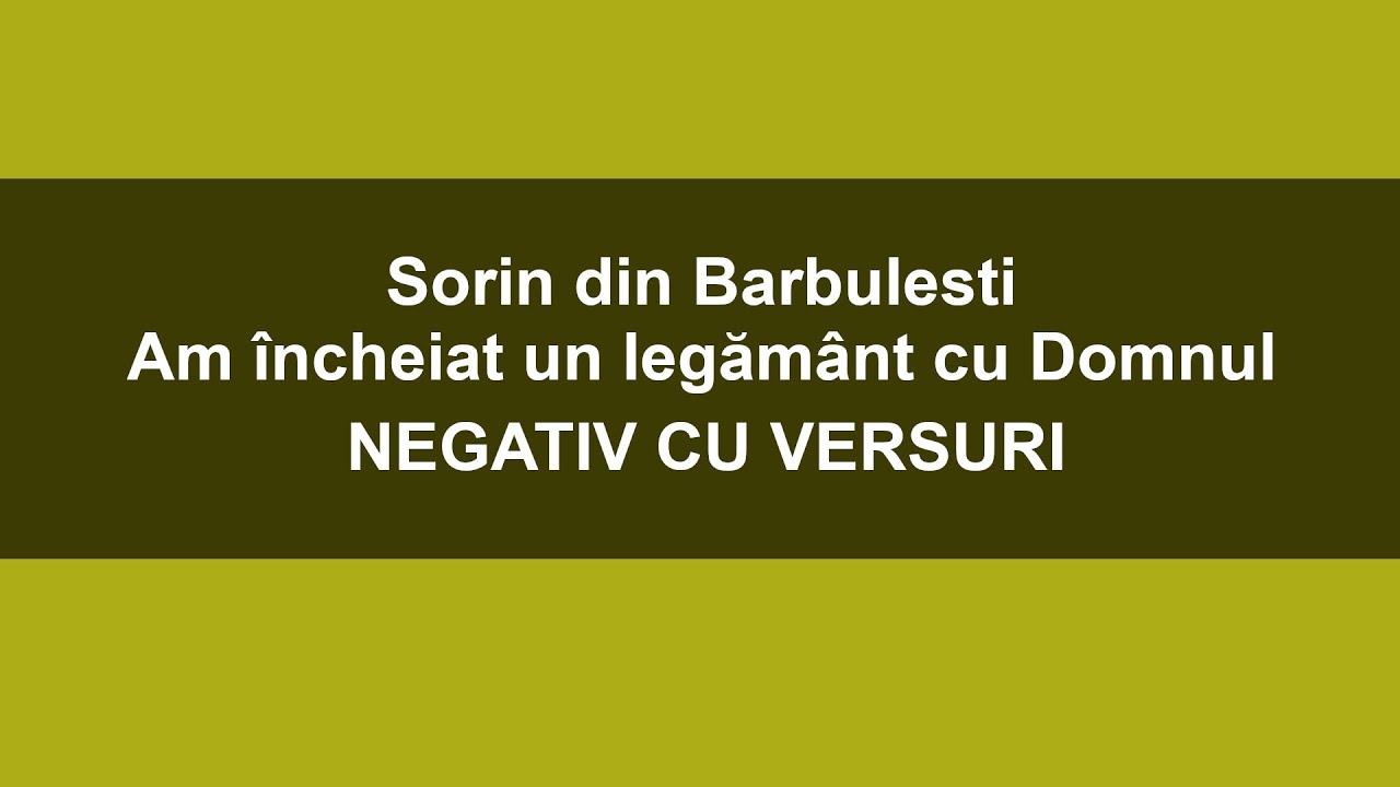 Am incheiat un legamant cu Domnul- negativ - Sorin