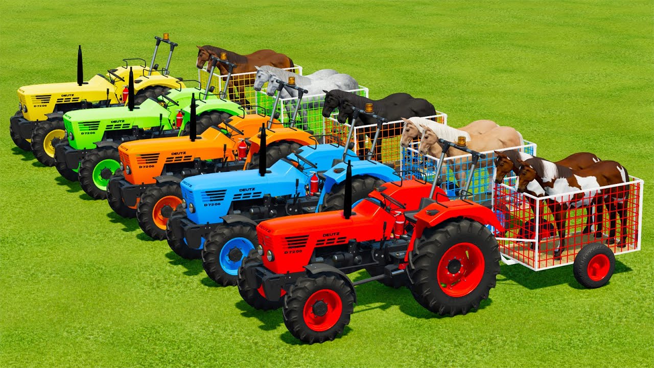 TRANSPORTING HORSES WITH DEUTZ FAHR MINI TRACTORS & MAN TRUCKS - Farming Simulator 22