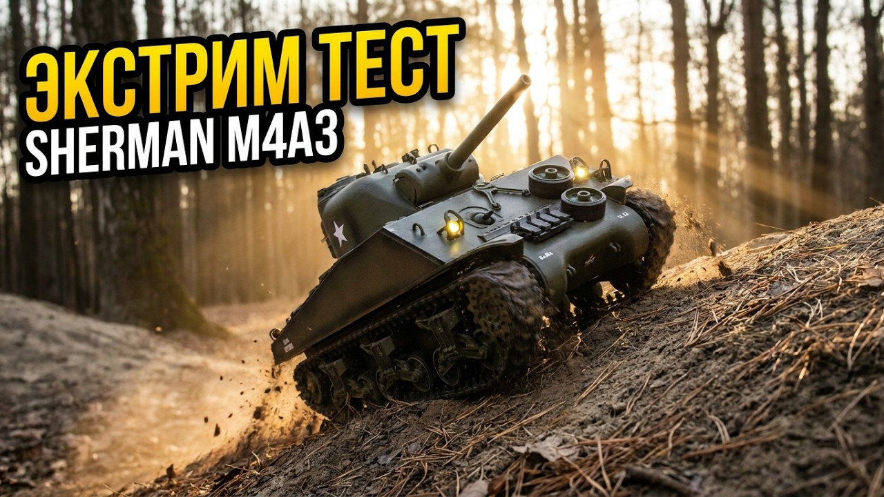 Танк на Радиоуправлении US Sherman M4A3 Heng Long 1/16 2.4G