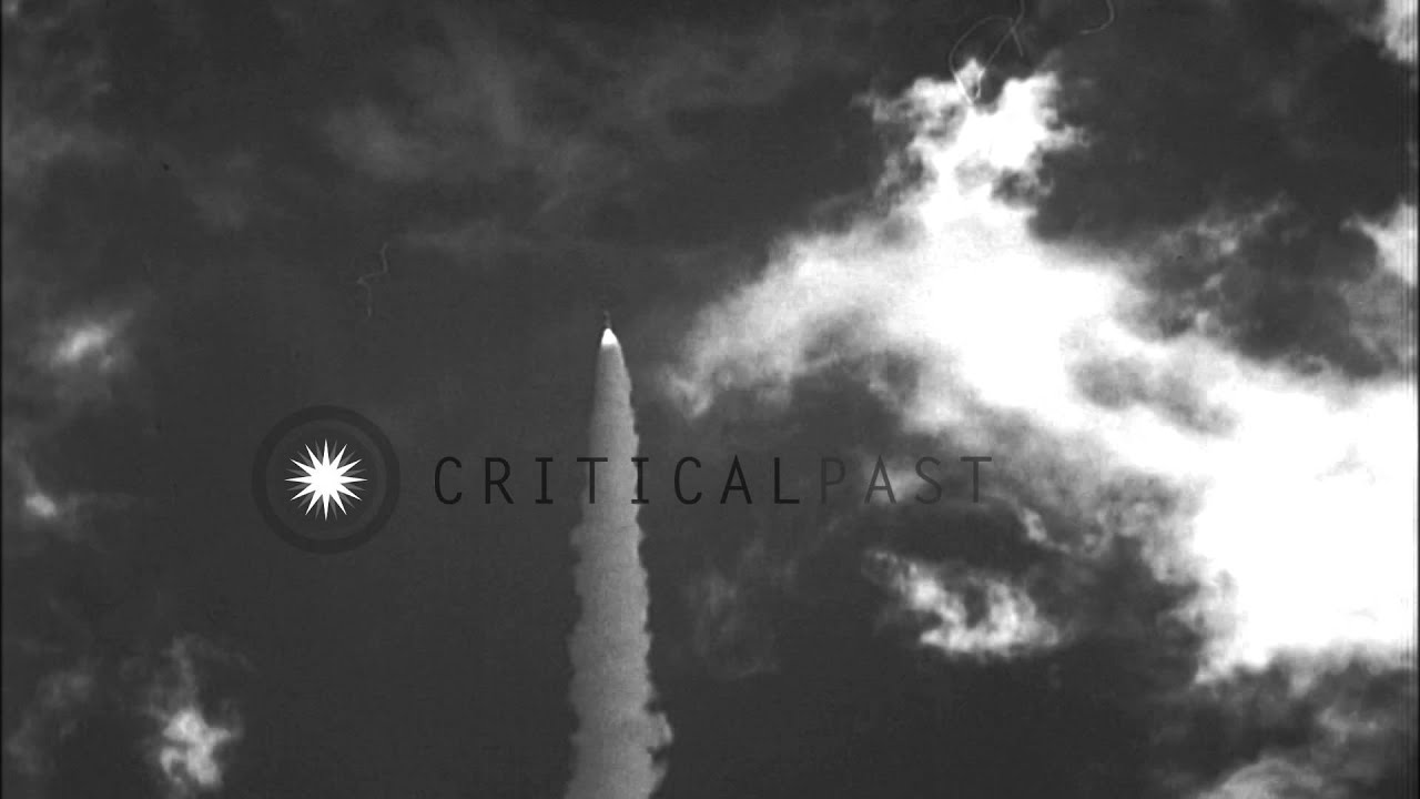 A Pershing missile is fired and it goes up vertically in Cape Canaveral, Florida. HD Stock Footage