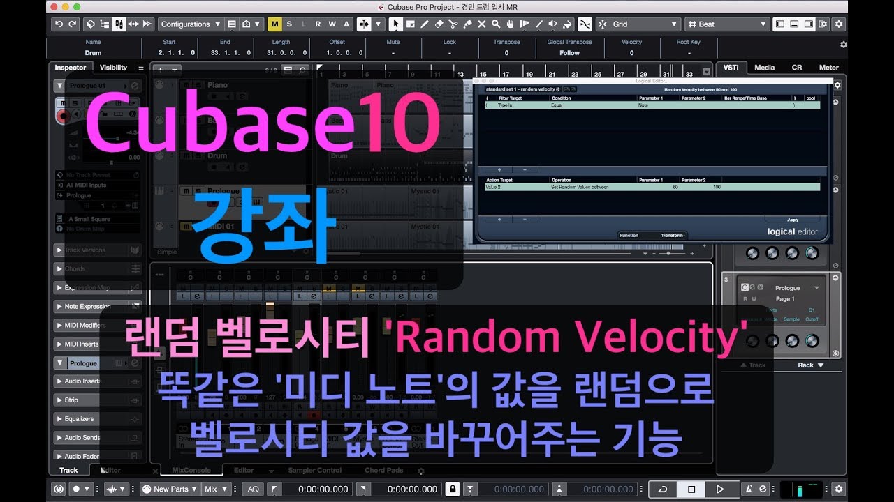 #44 초보 꿀 팁! 랜덤 벨로시티!(Random Velocity) - 마우스로 미디 노트를 찍고 나서 연주자처럼 벨로시티 값 만들기!