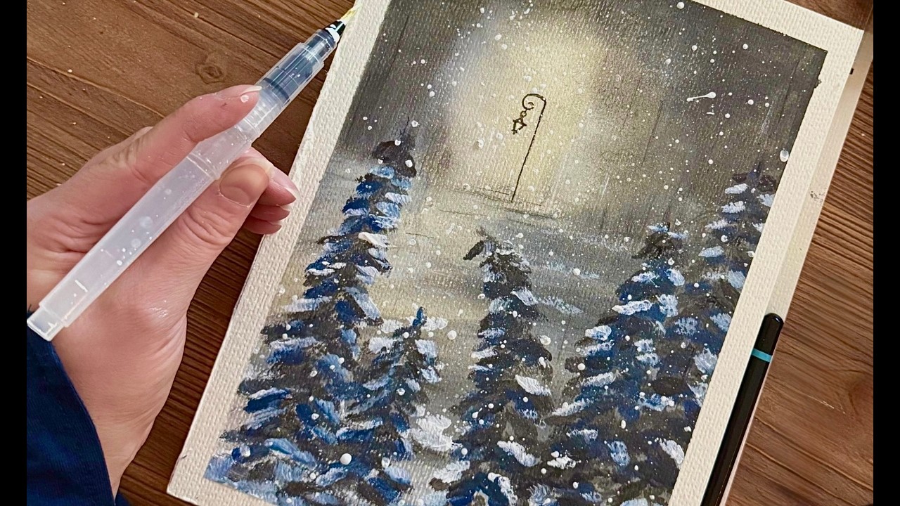 Winter Art Timelapse | Relaxing Music | Full Process