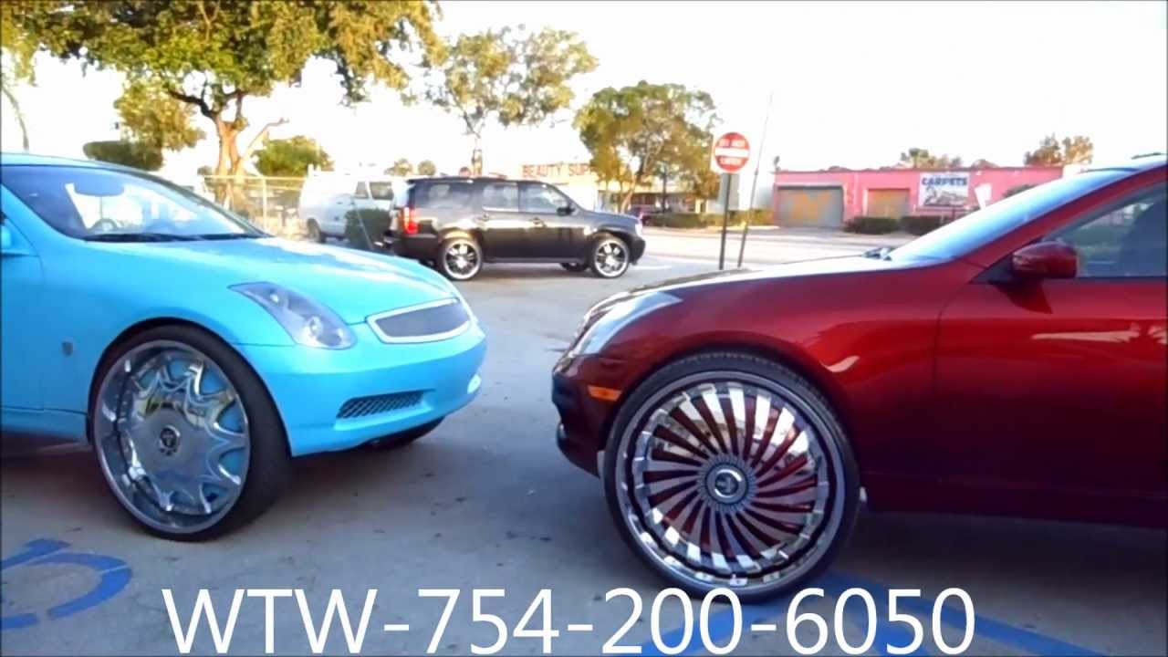 AceWhips.NET- WTW Customs Broward- Blue VS. Red Infiniti G35 Coupe on 28