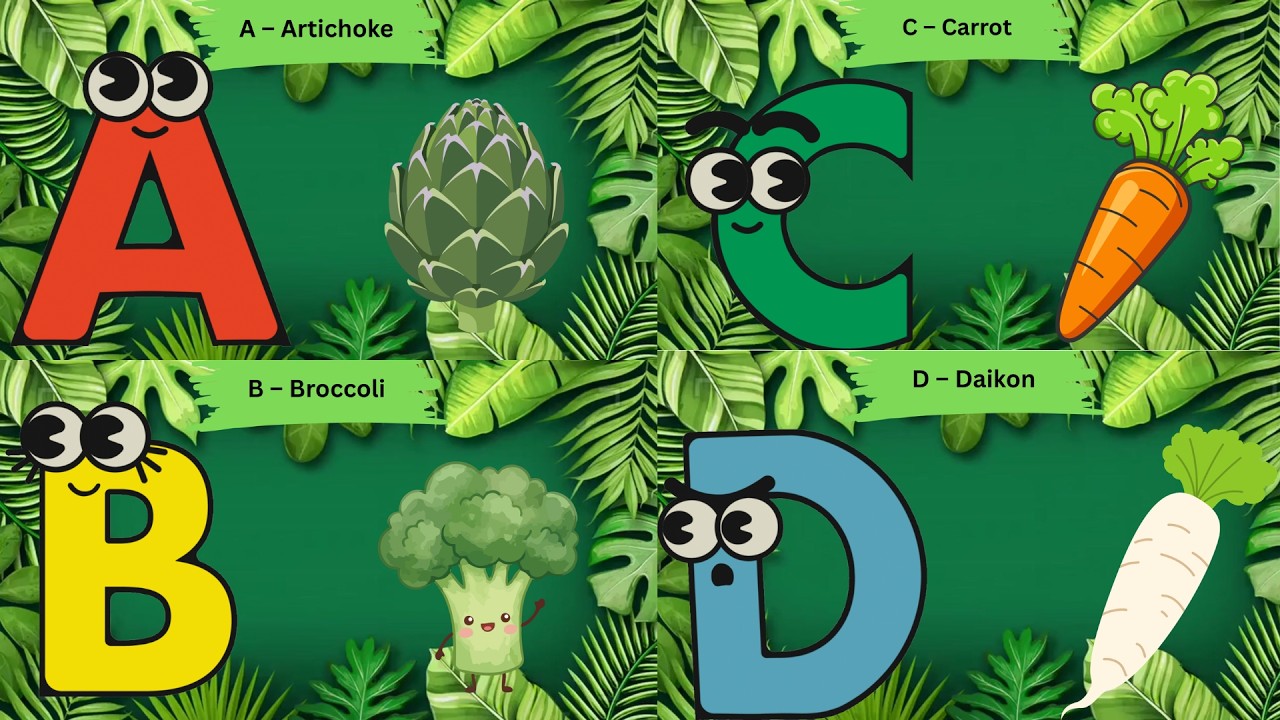 ABC Rhymes for Kids &ndash; Fun Alphabet Songs & Learning vegetables #kidslearning #nurseryrhymes #abc