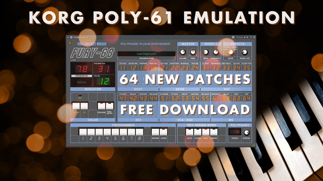 Full Bucket Fury-68 (Korg Poly-61 Emulation) - SoundPack