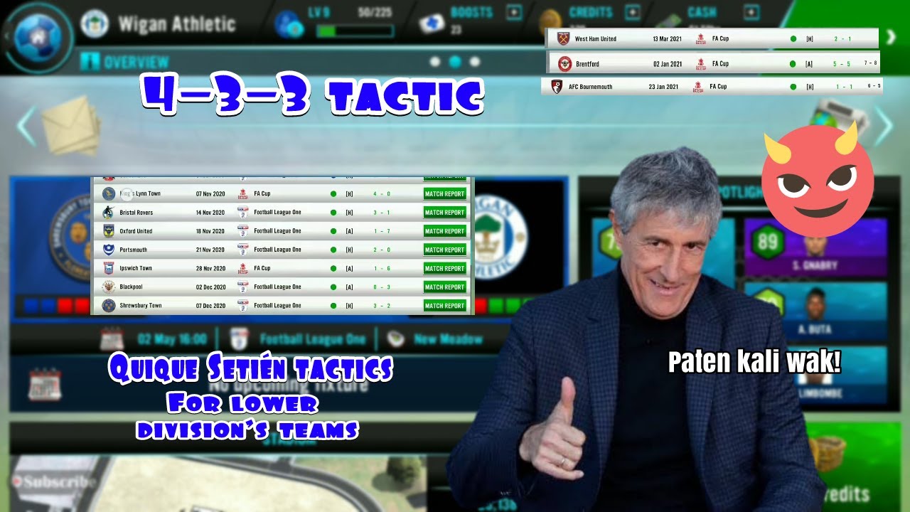 SM21 4-3-3 Tiki Taka tactics | How if Quique Setien's tactic use by Wigan Athletic | SM21 1.1.5