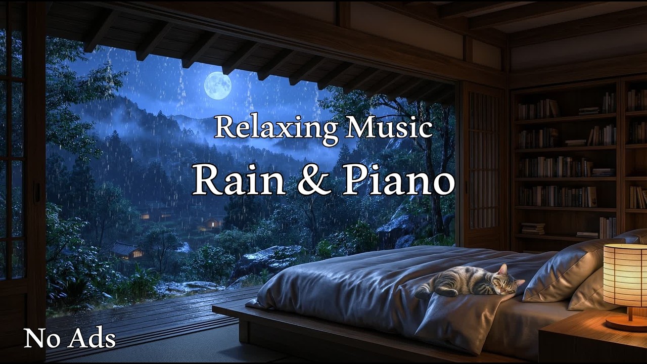 Relaxing Rain Sounds & Soft Piano for Deep Sleep, Stress & Anxiety Relief