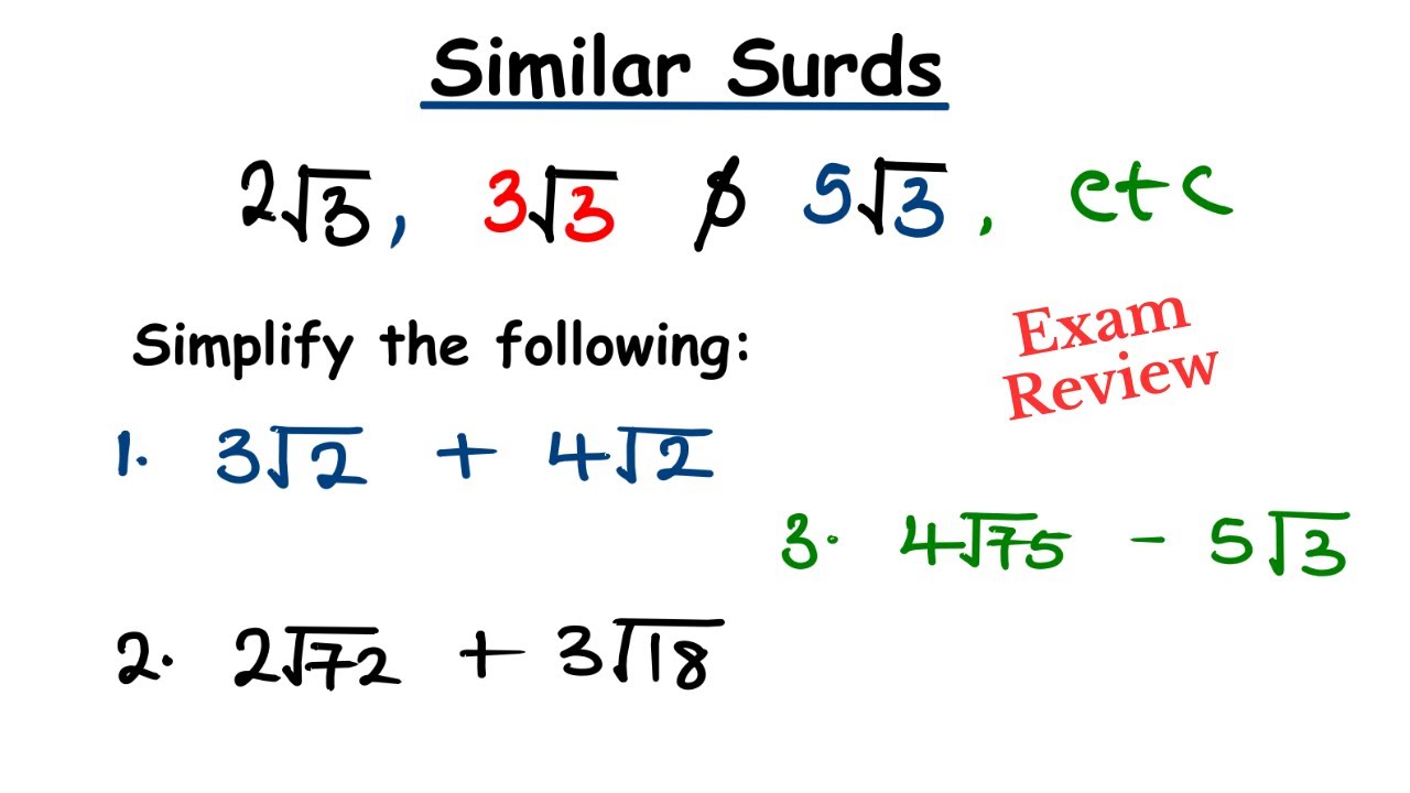 How to Simplify Similar Surds | Step-by-Step Guide for Beginners - Algebra