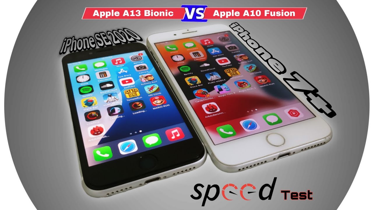 iPhone SE 2020 vs iPhone 7 Plus Speed Test - Fingerprint Test - Multitasking and Antutu Benchmark