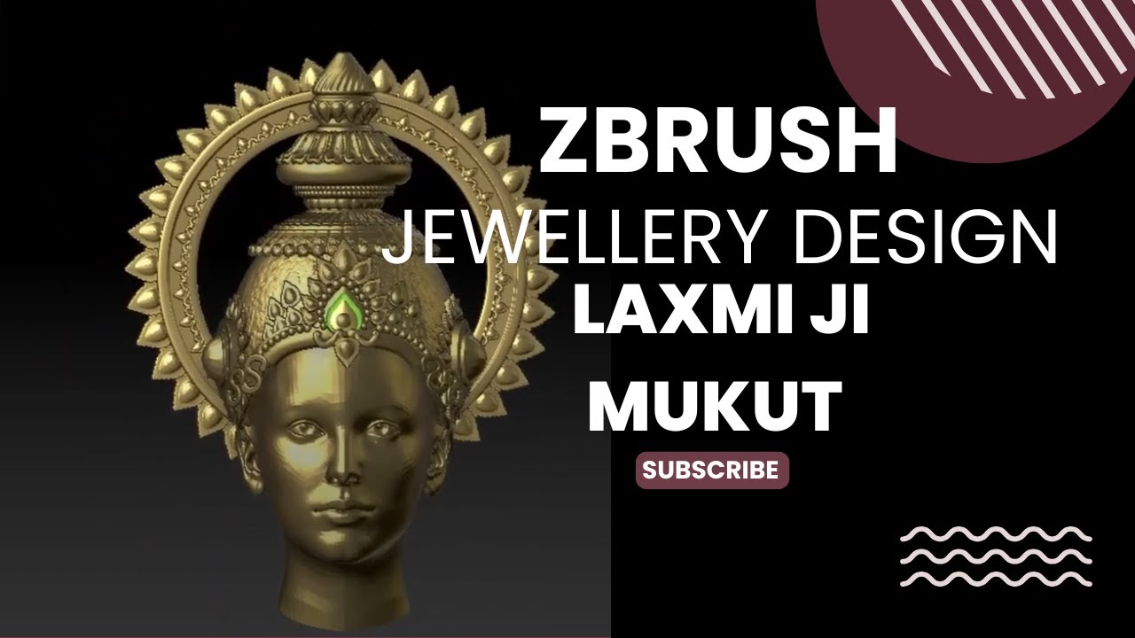 Laxmi ji mukut pt 2|jewellery design in zbrush hindi