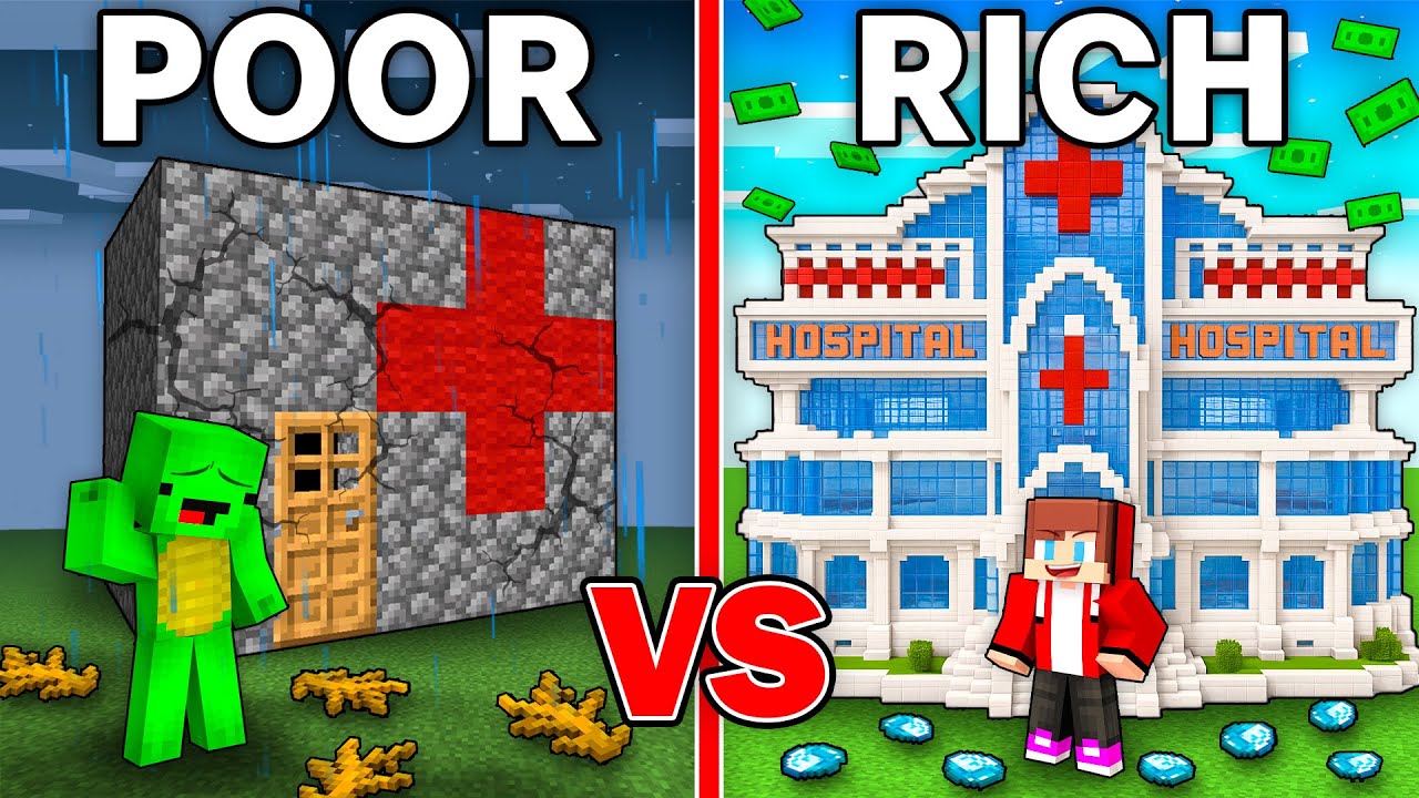 Майки ПУР против ДЖ. ДЖ. РИЧА (госпитальная битва) в Minecraft — Maizen