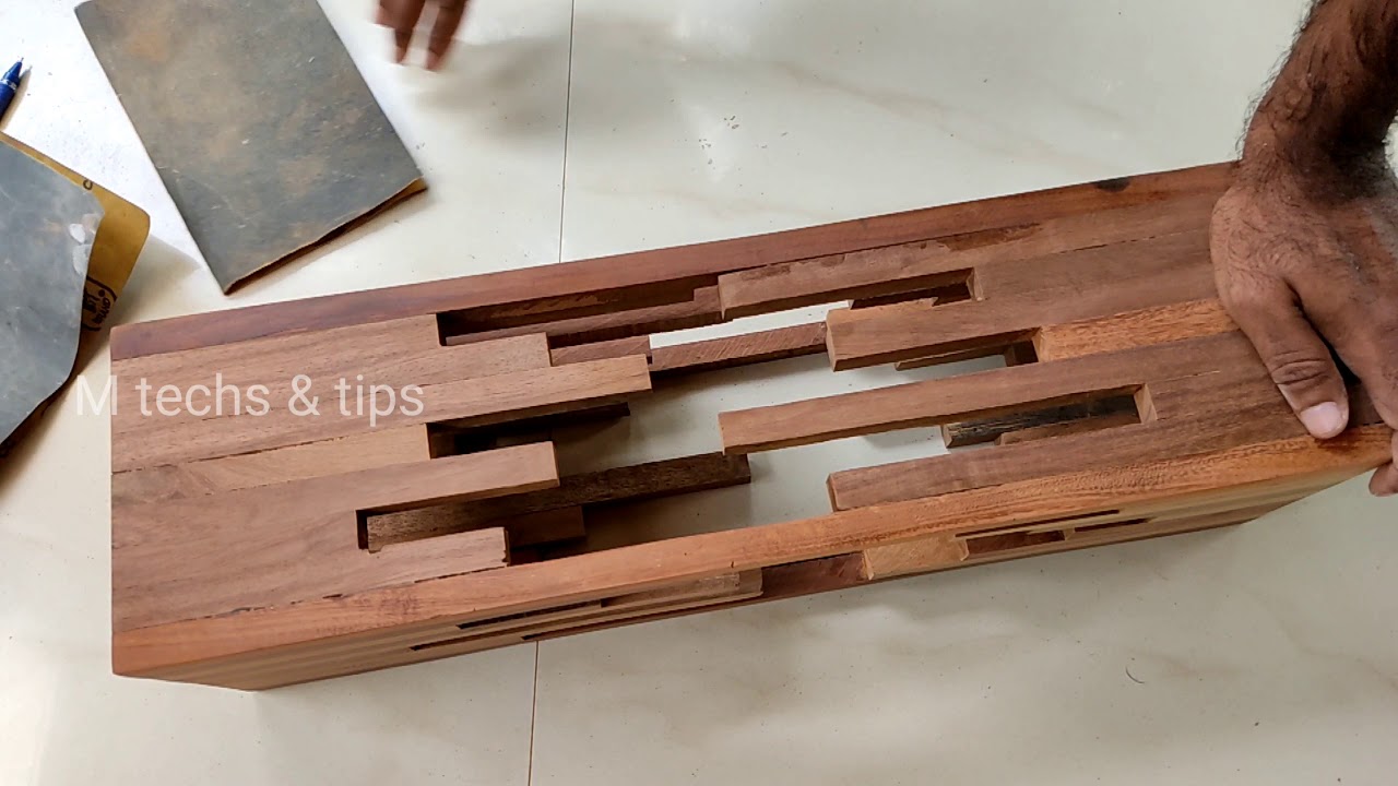 wooden floor lamp making with scrap wood | wooden bed lamp | M techs & tips
